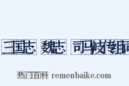 三国志·魏志·司马岐传组词是什么意思的图片